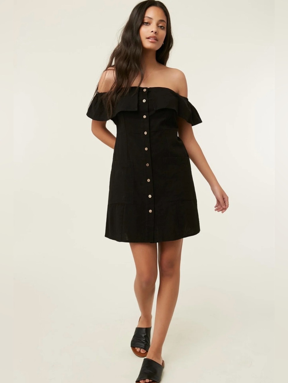 O’Neill Esmeralda Off the Shoulder Dress in Cotton Size Large NWT